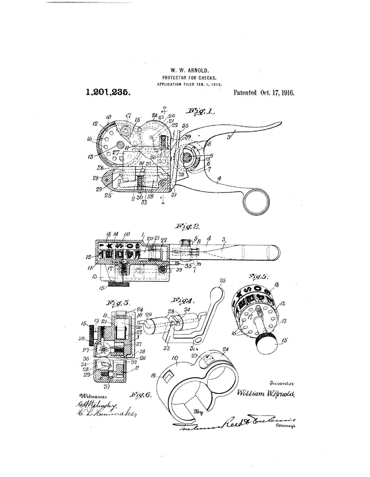 Làmina de la patent US 1.201.235