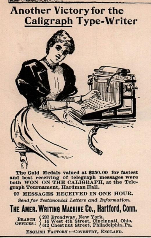 Anunci Another Victory for the Caligraph Type-Writer