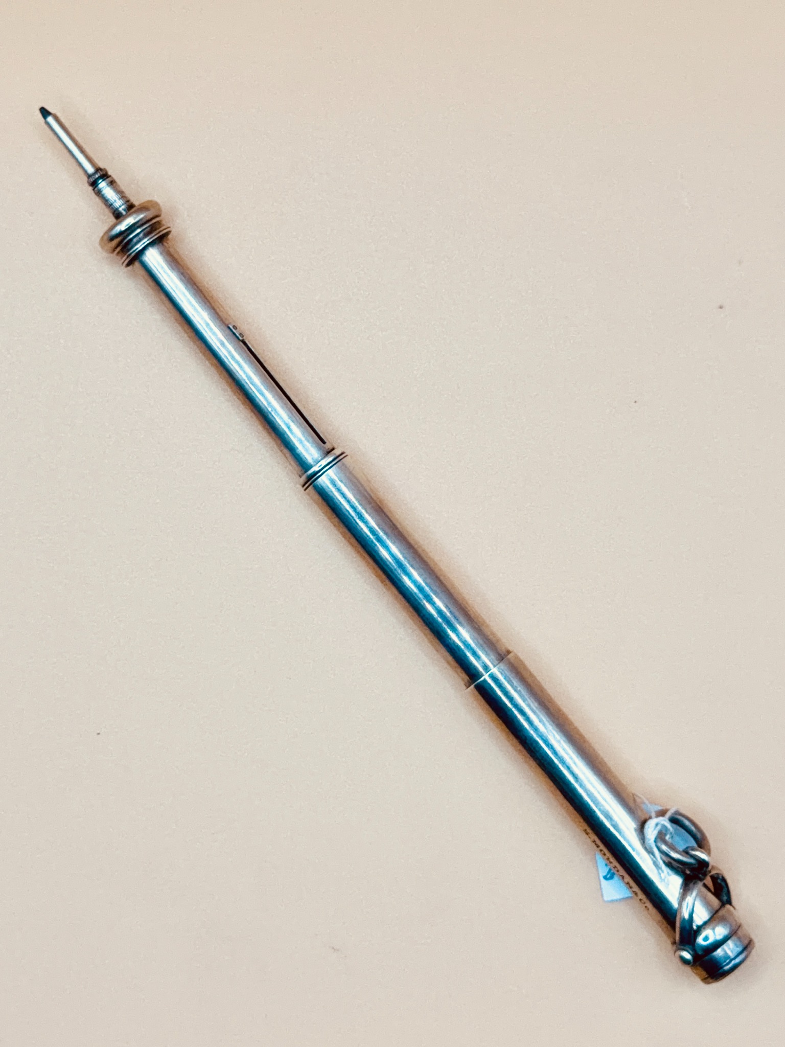 Instrument combinat S. Mordan & Co. model 2905a, desplegat amb el portamines