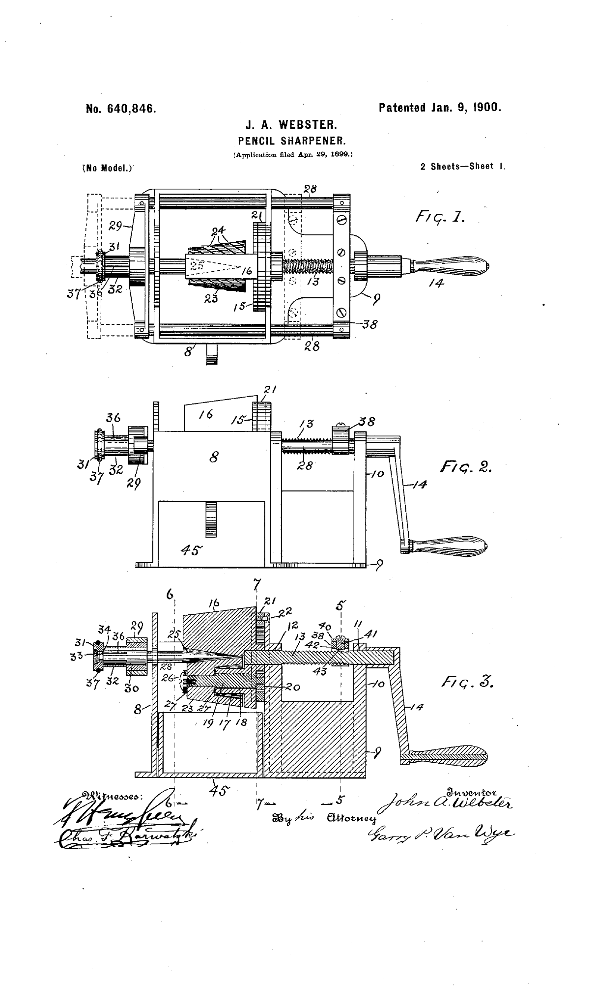 Làmina de la patent US 640846 de John A. Webster